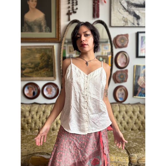 Satin Pearl Camisole Size Medium by Abercrombie and Fitch - Picture 1 of 7